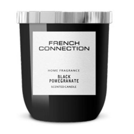 French Connection Black & White Candle 158g Black Pomegrante
