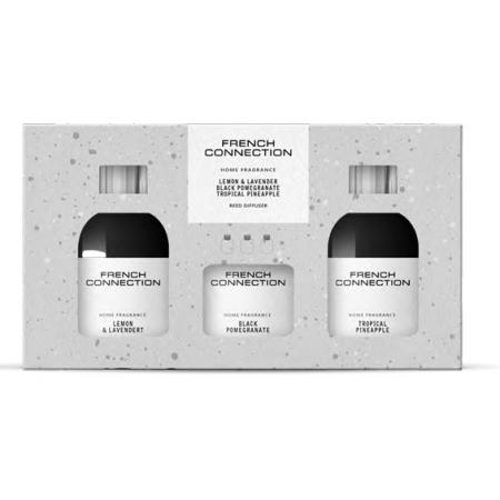 French Connection Black & White Diffuser 60ml X3 Lemon And La